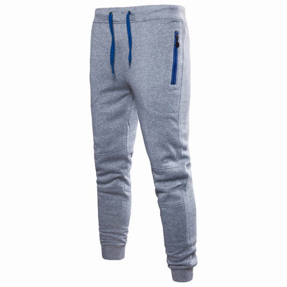 Men'S Solid Drawstring Pants Elastic Waist Tapered Joggers Slim Stretch Sweatpants Zipper Pocket Fitness Trousers Fashion Hippie Regular Fit Fall Winter Outdoor Casual Long Pants