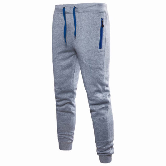Men'S Solid Drawstring Pants Elastic Waist Tapered Joggers Slim Stretch Sweatpants Zipper Pocket Fitness Trousers Fashion Hippie Regular Fit Fall Winter Outdoor Casual Long Pants