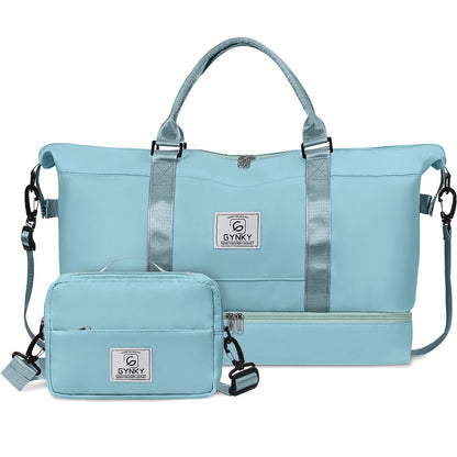 Travel Duffle Bag Set 2 Pack Weekender Bags for Women with Shoe Compartment Carry on Overnight Gym Duffel Bags with Wet Pocket Hospital Bags for Labor and Delivery